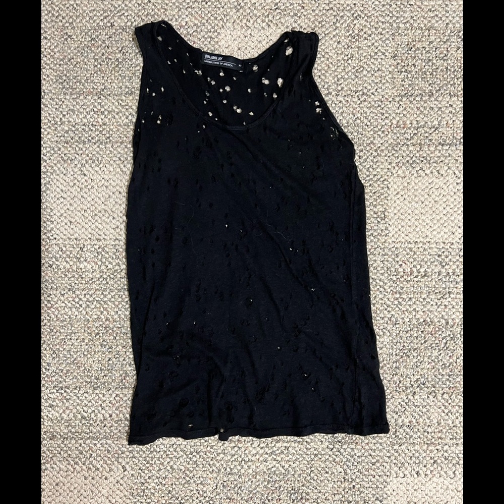 Benjamin Jay black top with holes XS